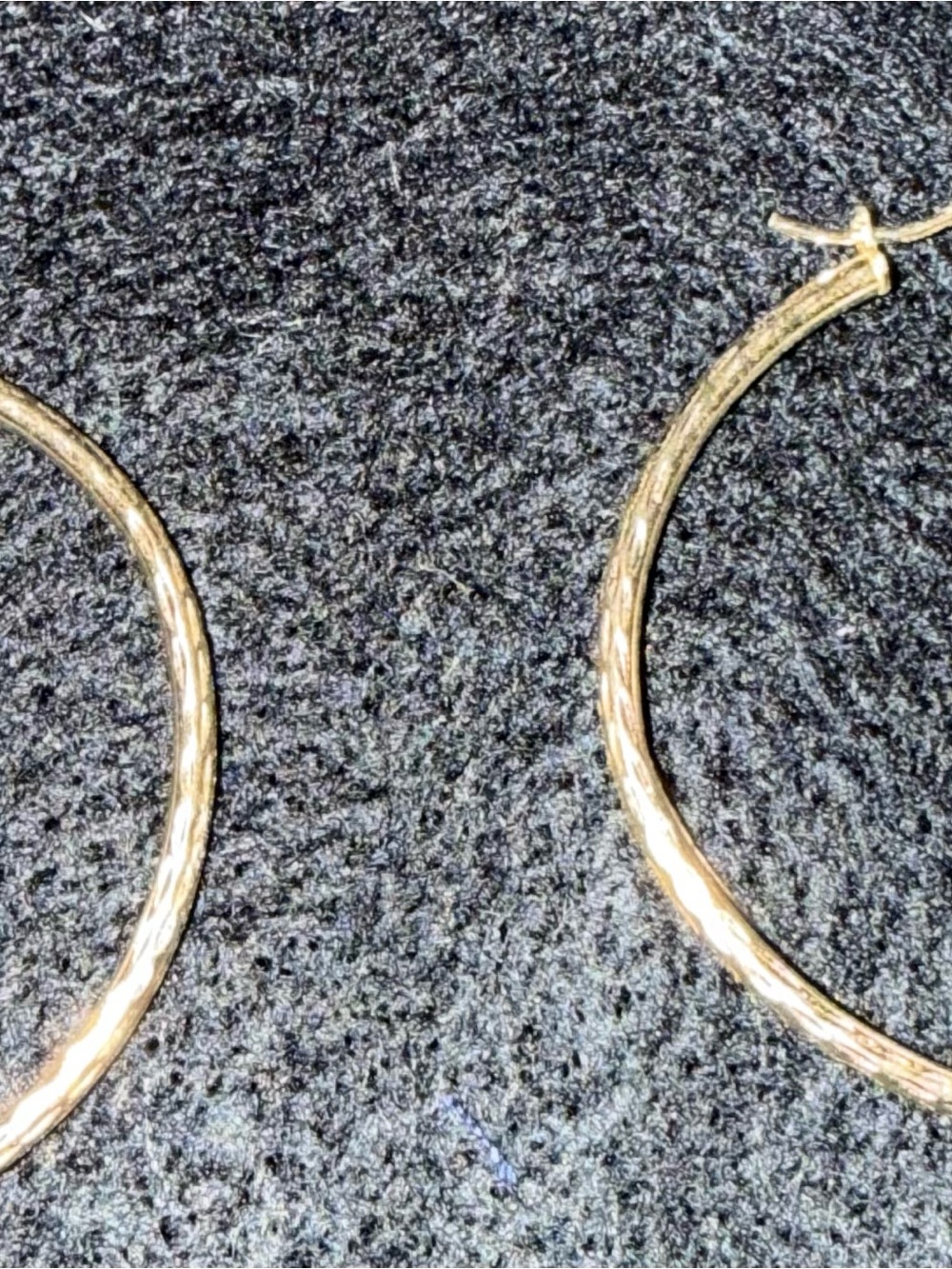 Classic 14 k Gold Textured Hoop Earrings - Women Jewelry